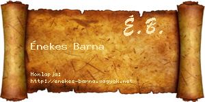 Énekes Barna névjegykártya